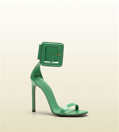 gucci victoire ankle strap sandal with squared buckle|women's Gucci sandals.